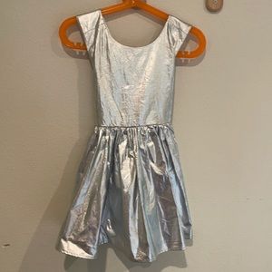 COS metallic silver cross back dress
